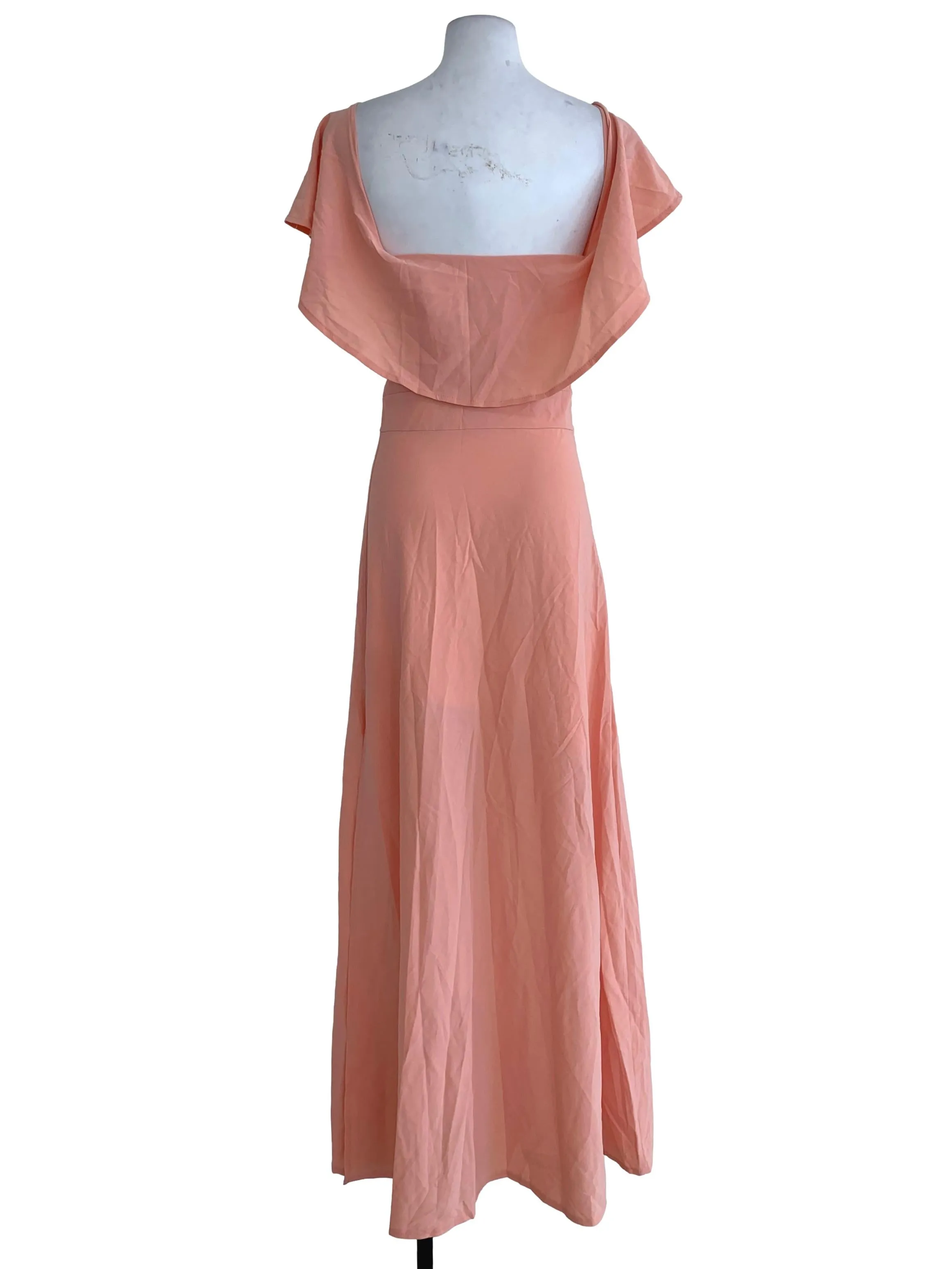 Peach Plain Empire Dress