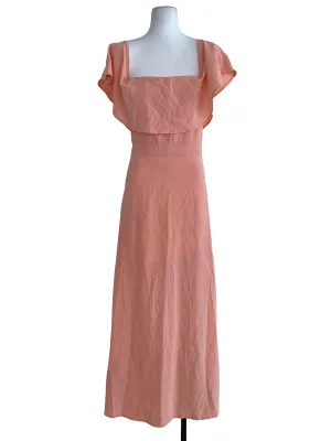 Peach Plain Empire Dress