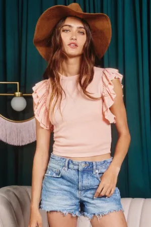 Peachy Ruffle Crop Top