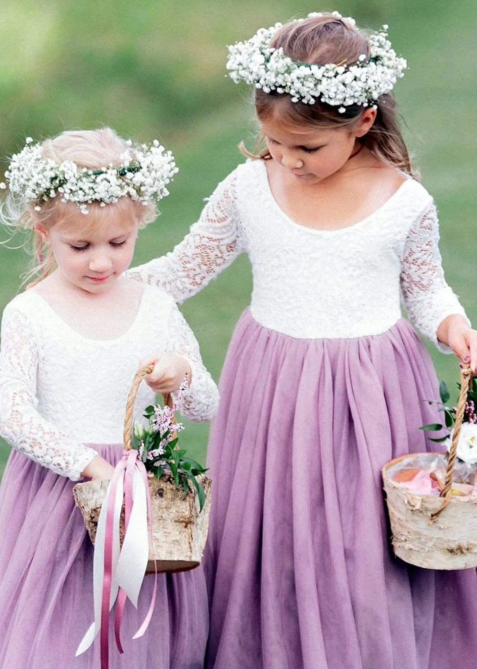 Peony Lace Flower Girl Dress in Mauve
