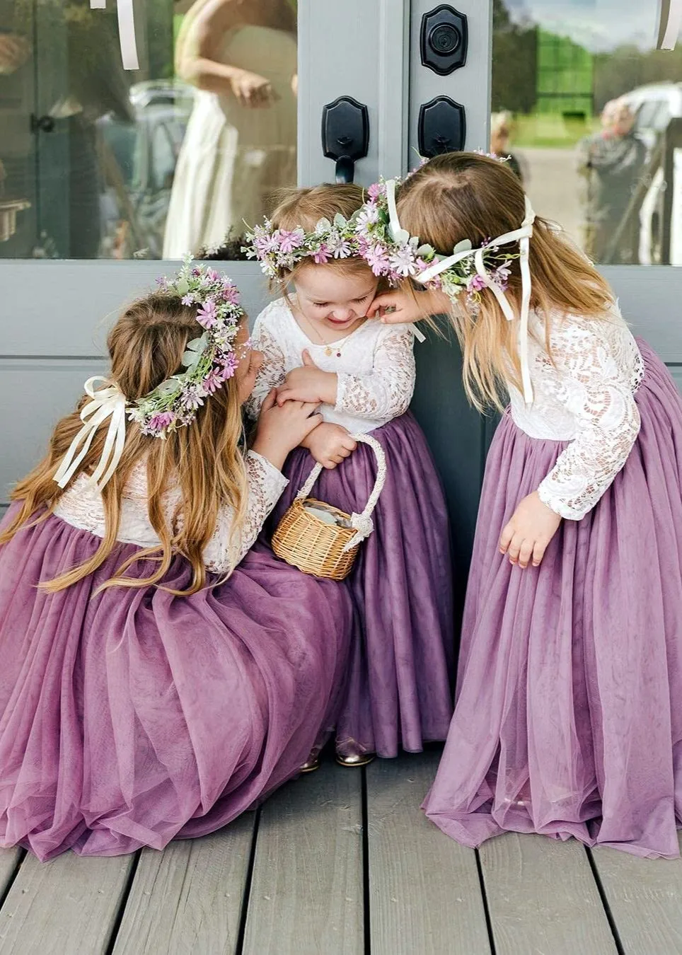 Peony Lace Flower Girl Dress in Mauve