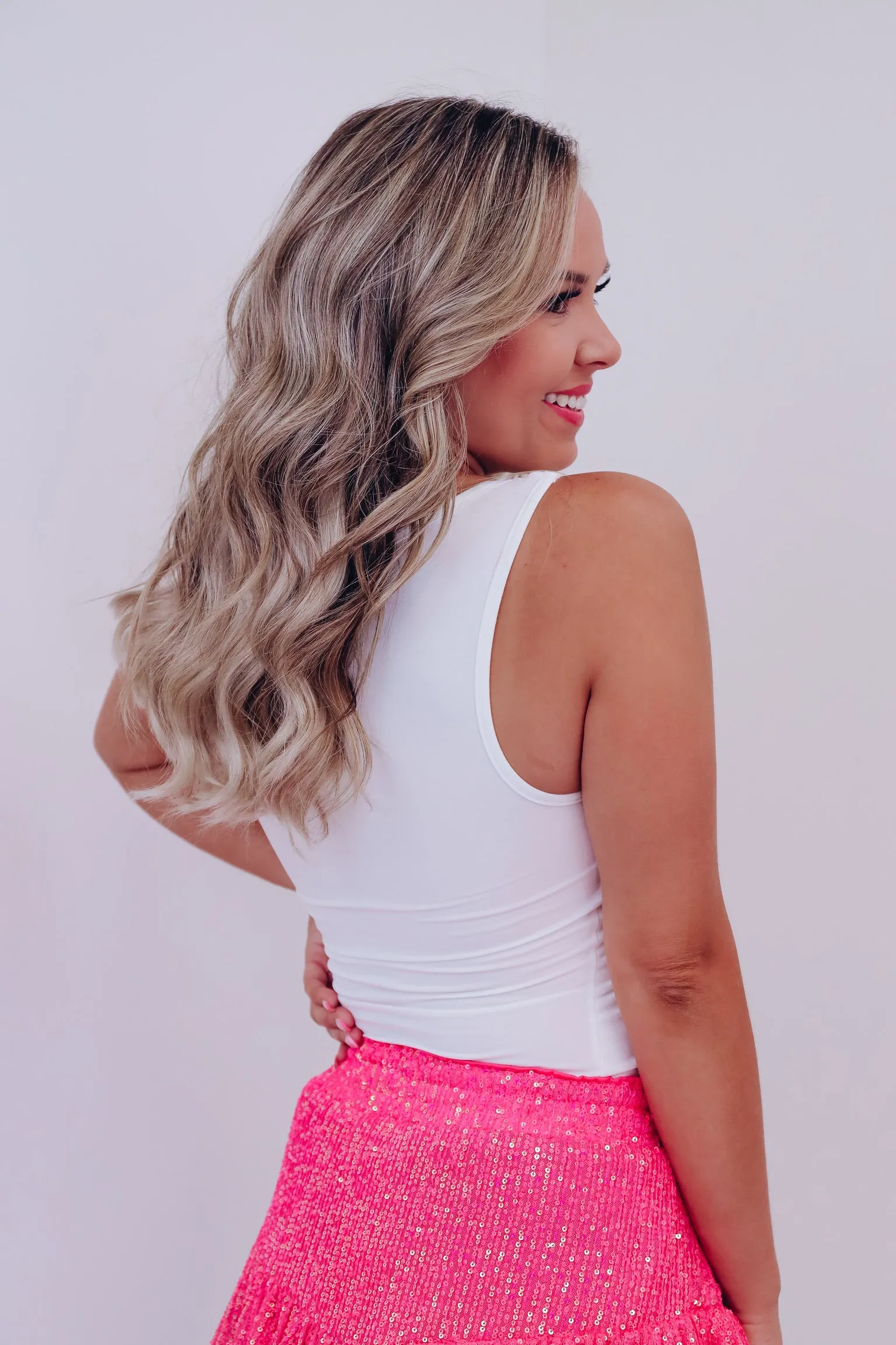 Perfect Fit Crop Tank Top - White