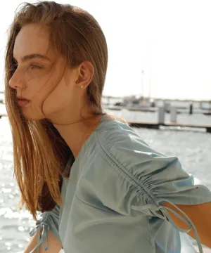 Pinch Shoulder Top, Sky