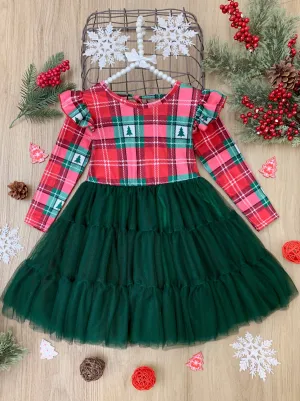 Pine Trees and Plaid Tutu Dress