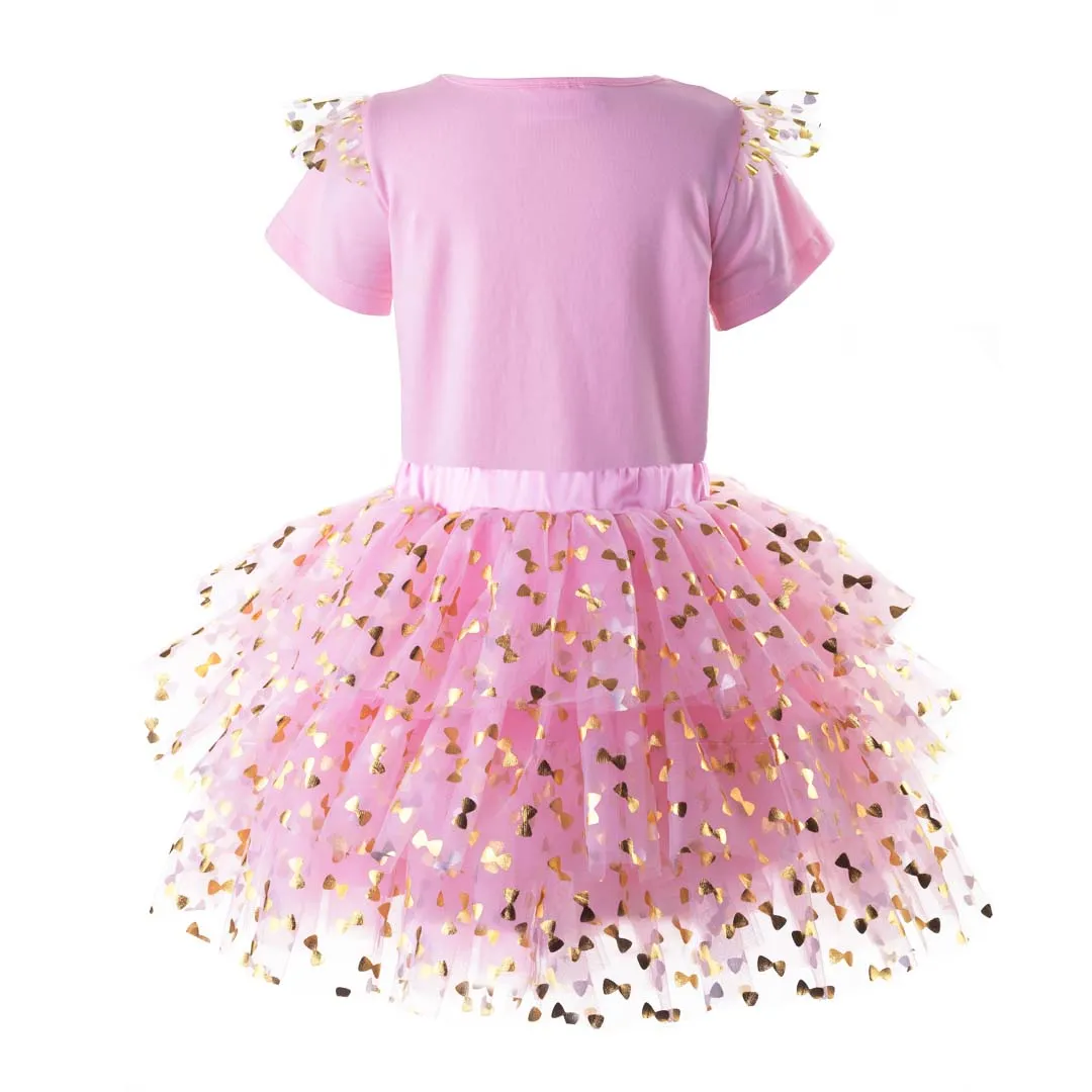 Pink Bow Tulle Tutu Set