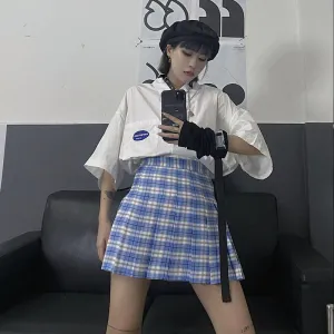 Plaid pleated skirt KF81658