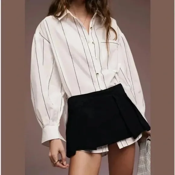 Pleated Black Heartbreaker Mini Skirt/short Skort.FREE PEOPLE. Women’s size 4