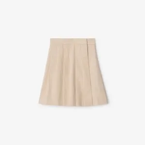 Pleated Cotton Blend Skirt