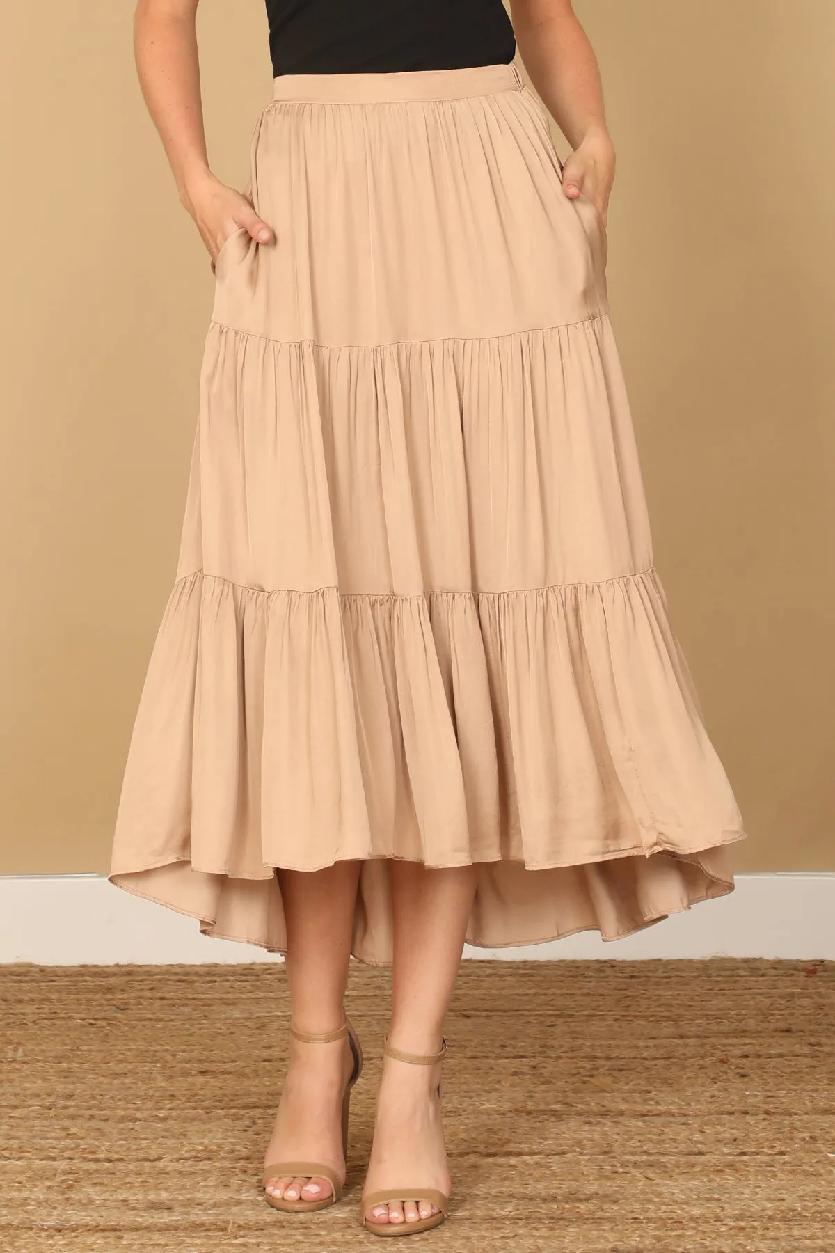 PLEATED SKIRT MIDI SKIRT