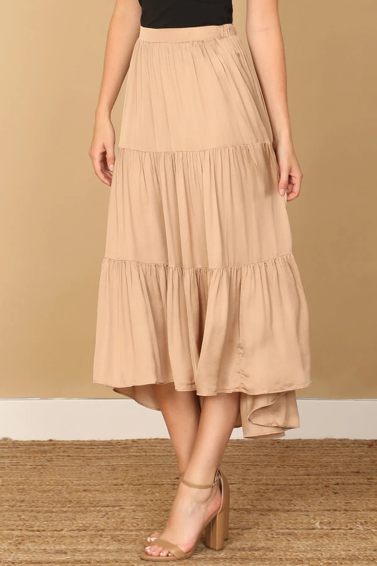PLEATED SKIRT MIDI SKIRT