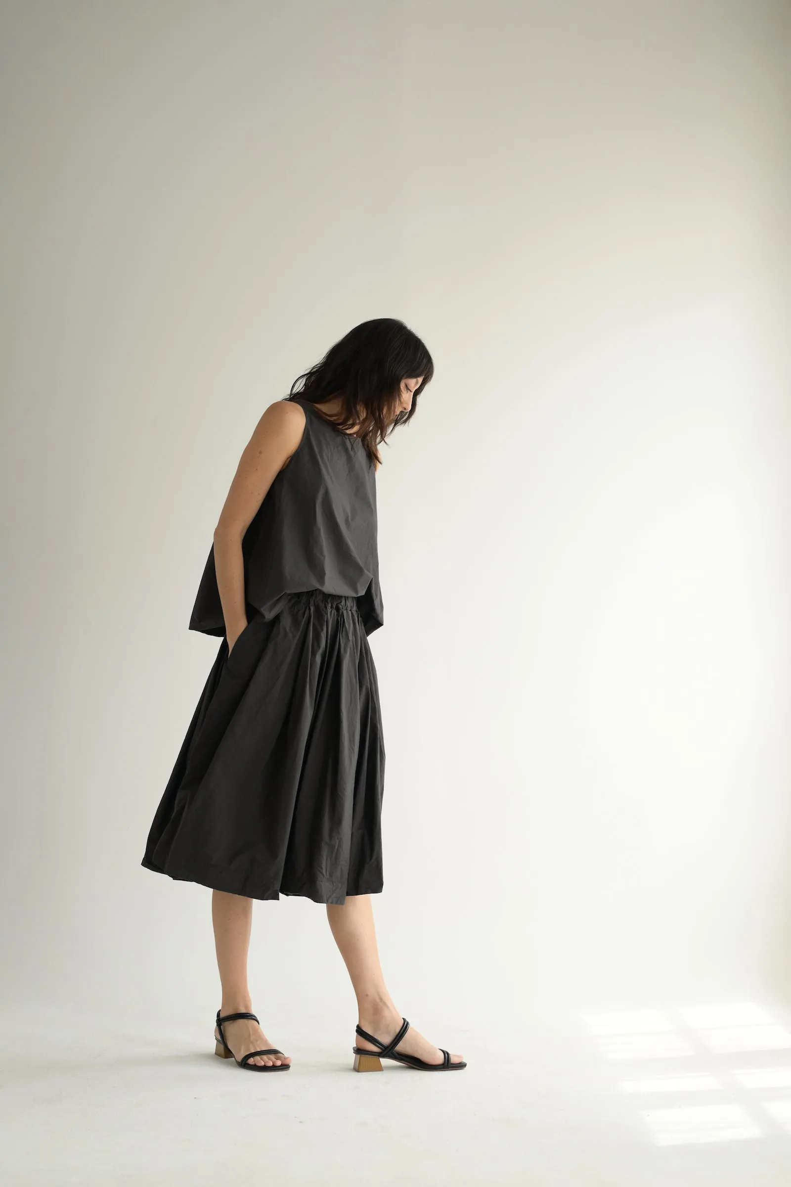 Pleated Skirt TC in Dark Brown