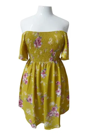 Plus Size Blossom Ruched Mini Dress