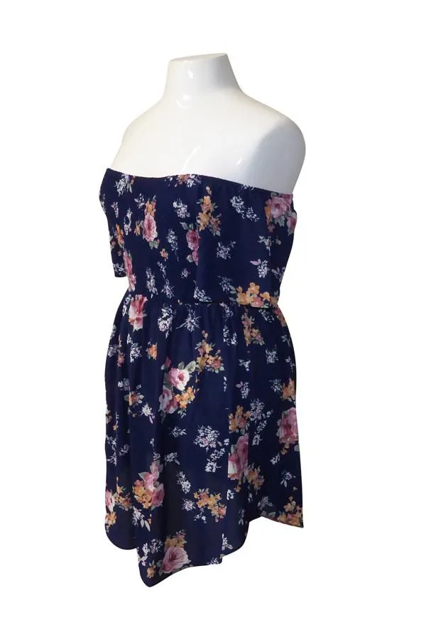 Plus Size Blossom Ruched Mini Dress