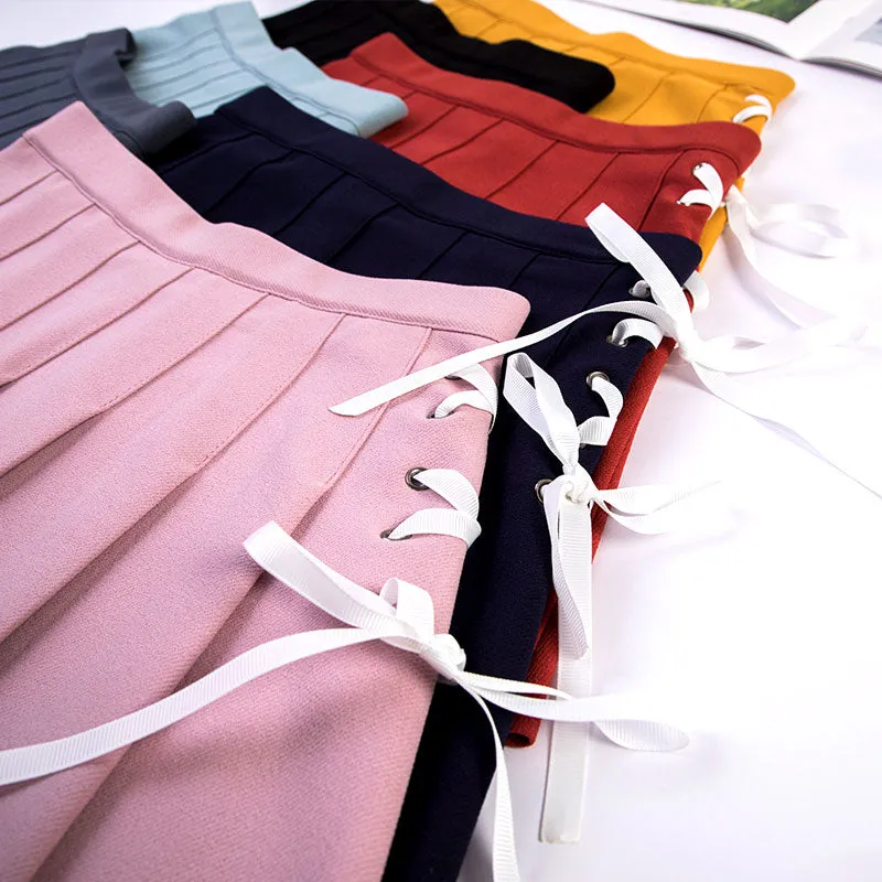 Plus size bow pleated skirt yc24726