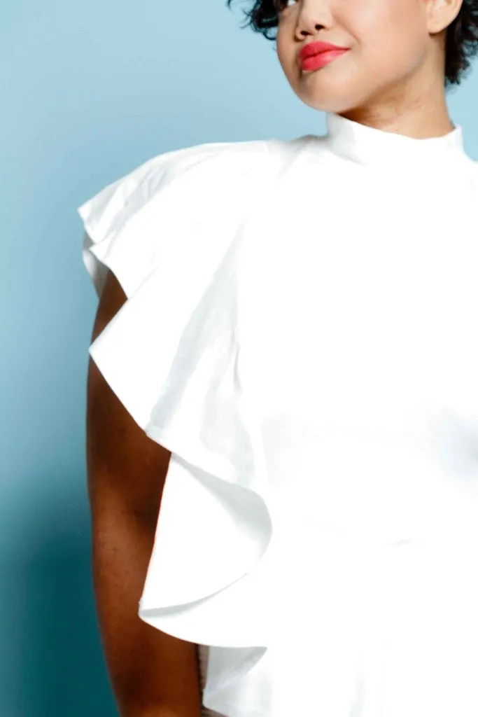 Plus Size Cascade Ruffle Top