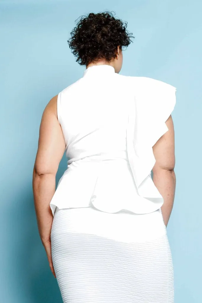Plus Size Cascade Ruffle Top