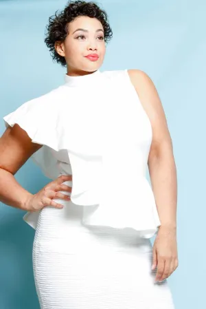 Plus Size Cascade Ruffle Top