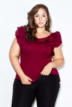 Plus Size Glam Ruffle Top