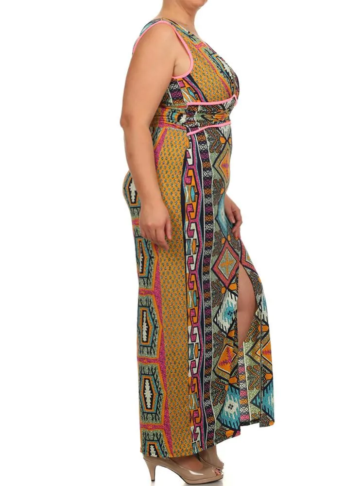 Plus Size Tribal Goddess Maxi Dress