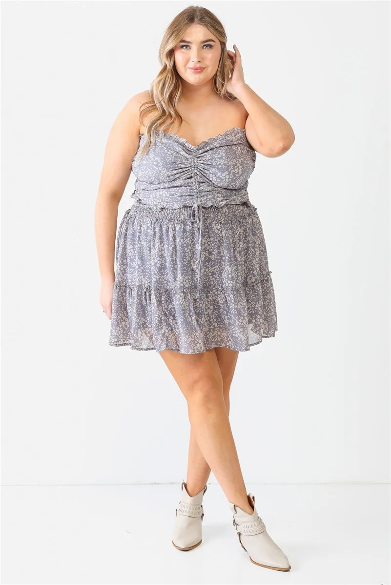 Plus Smocked Top & Skirt Set