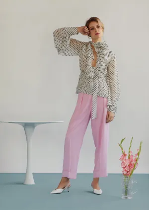 Polka Dot Ruffle Blouse