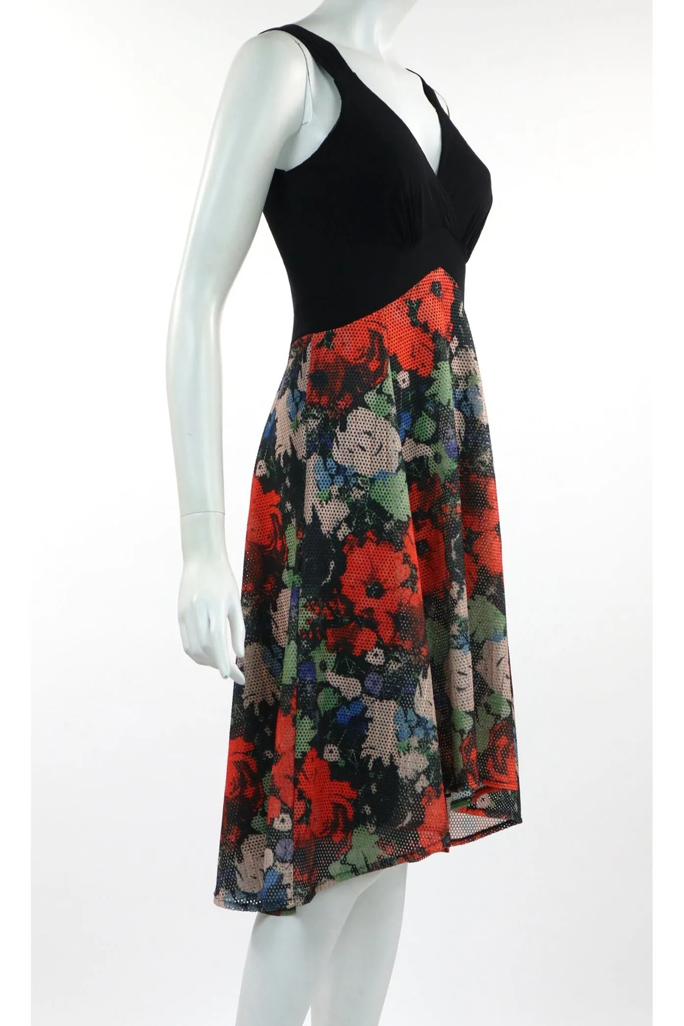 POPPIES High-Low V-Neck Empire Waist Dress