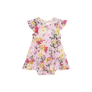 Posh Peanut Gaia Capsleeve Ruffled Bodysuit Dress