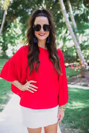 PREORDER-Blaine Ruffle Sleeve Top