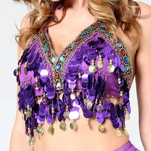 Purple Sequin Coin Top