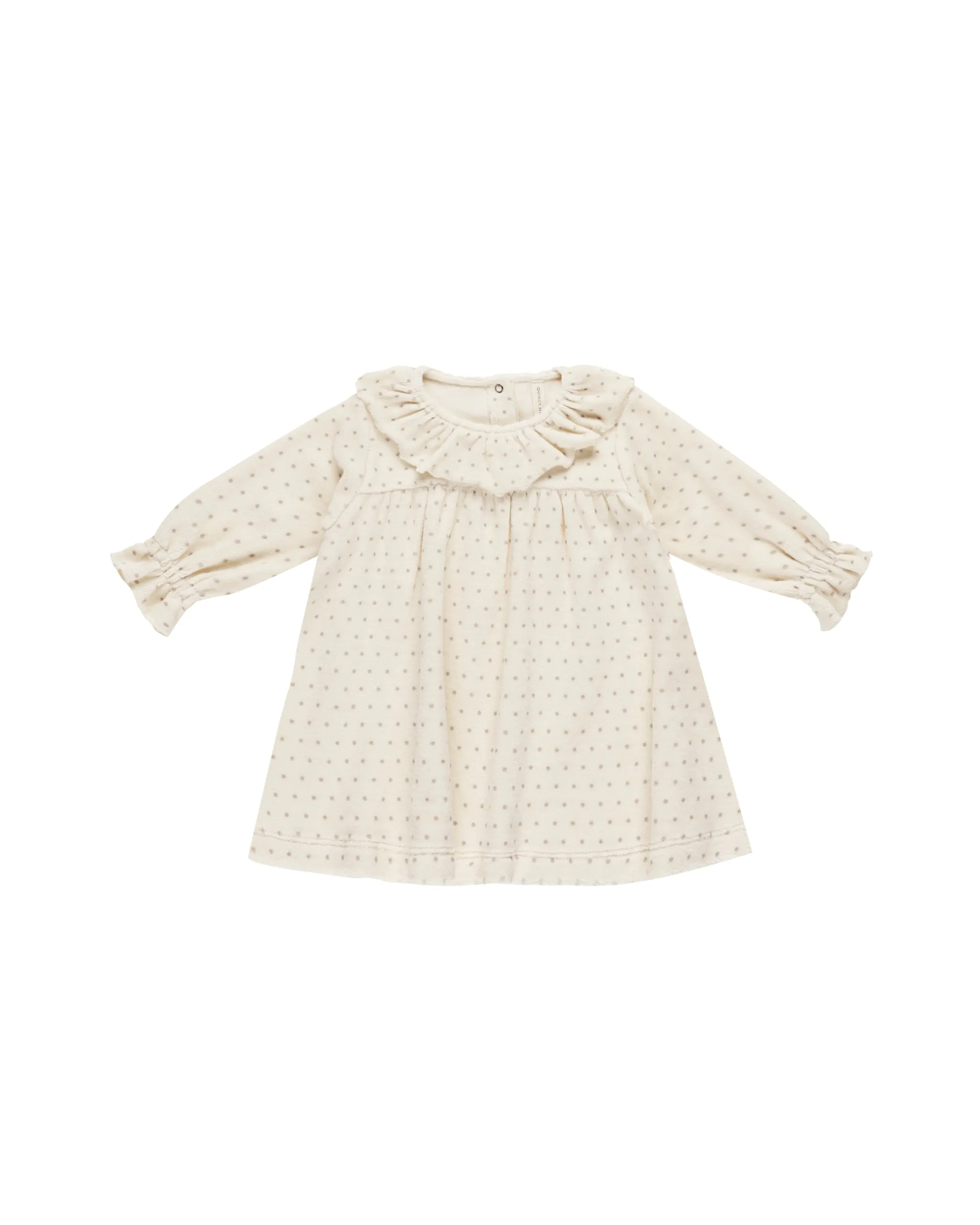 QUINCY MAE Organic Velour Baby Dress || Polka Dot