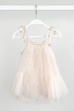 "Calia" Pink Beaded Tulle Dress