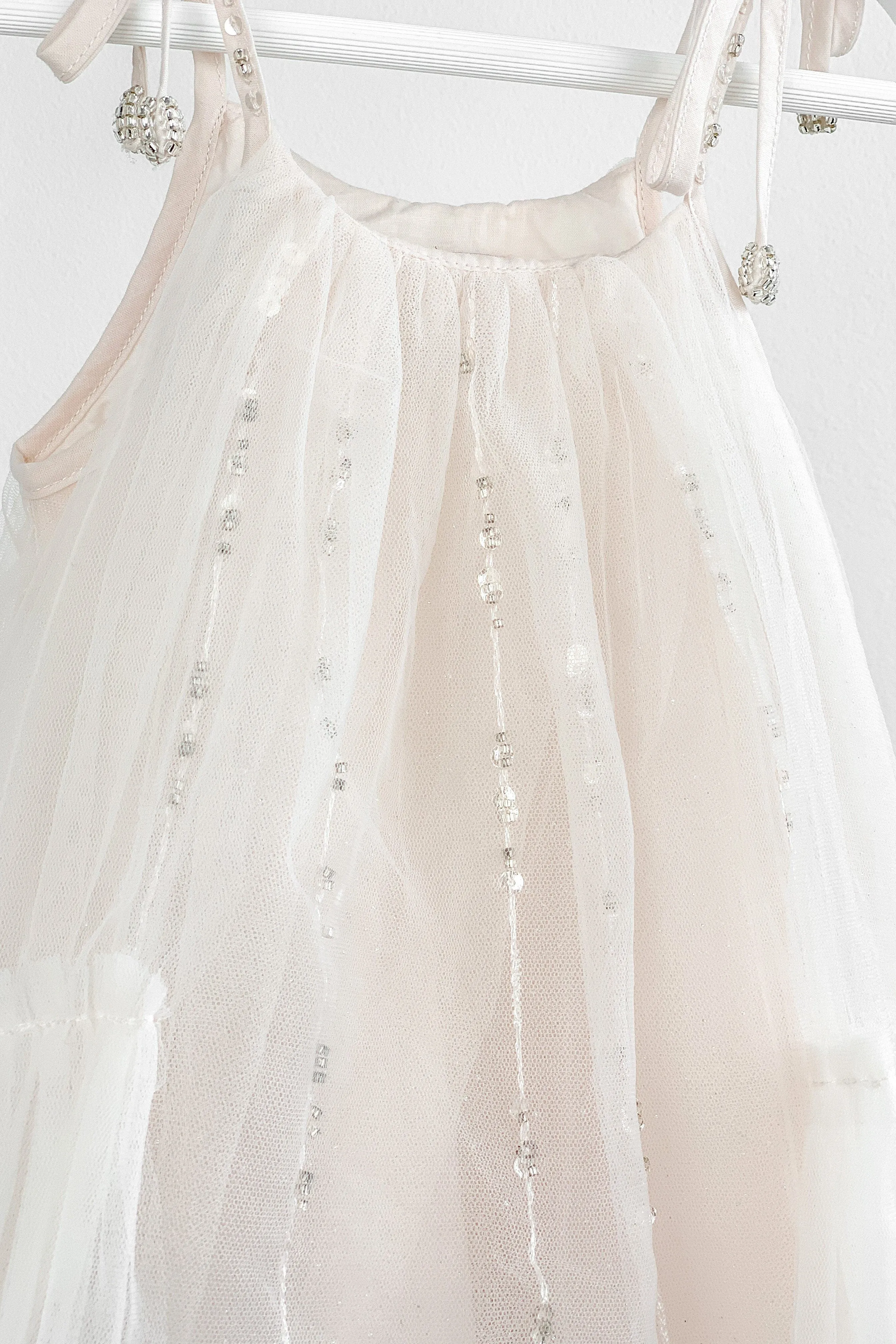 "Calia" Pink Beaded Tulle Dress
