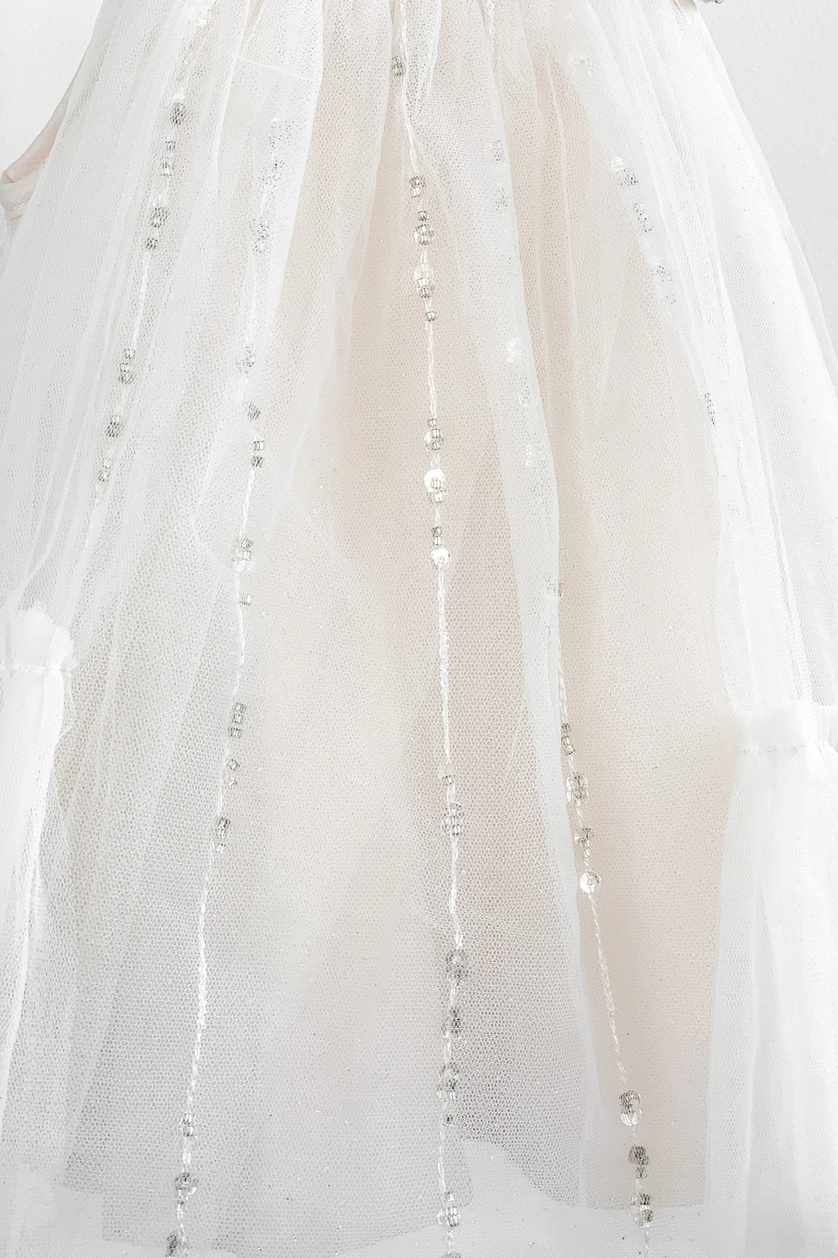 "Calia" Pink Beaded Tulle Dress
