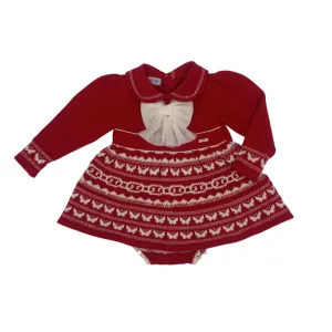 Rahigo Girls Red Bow Knitted Dress