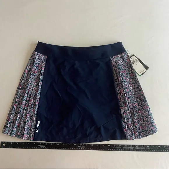 Ralph Lauren RLX Skirt Womens Medium Blue Floral Golf Tennis Pickleball Skort