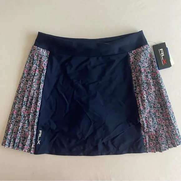 Ralph Lauren RLX Skirt Womens Medium Blue Floral Golf Tennis Pickleball Skort