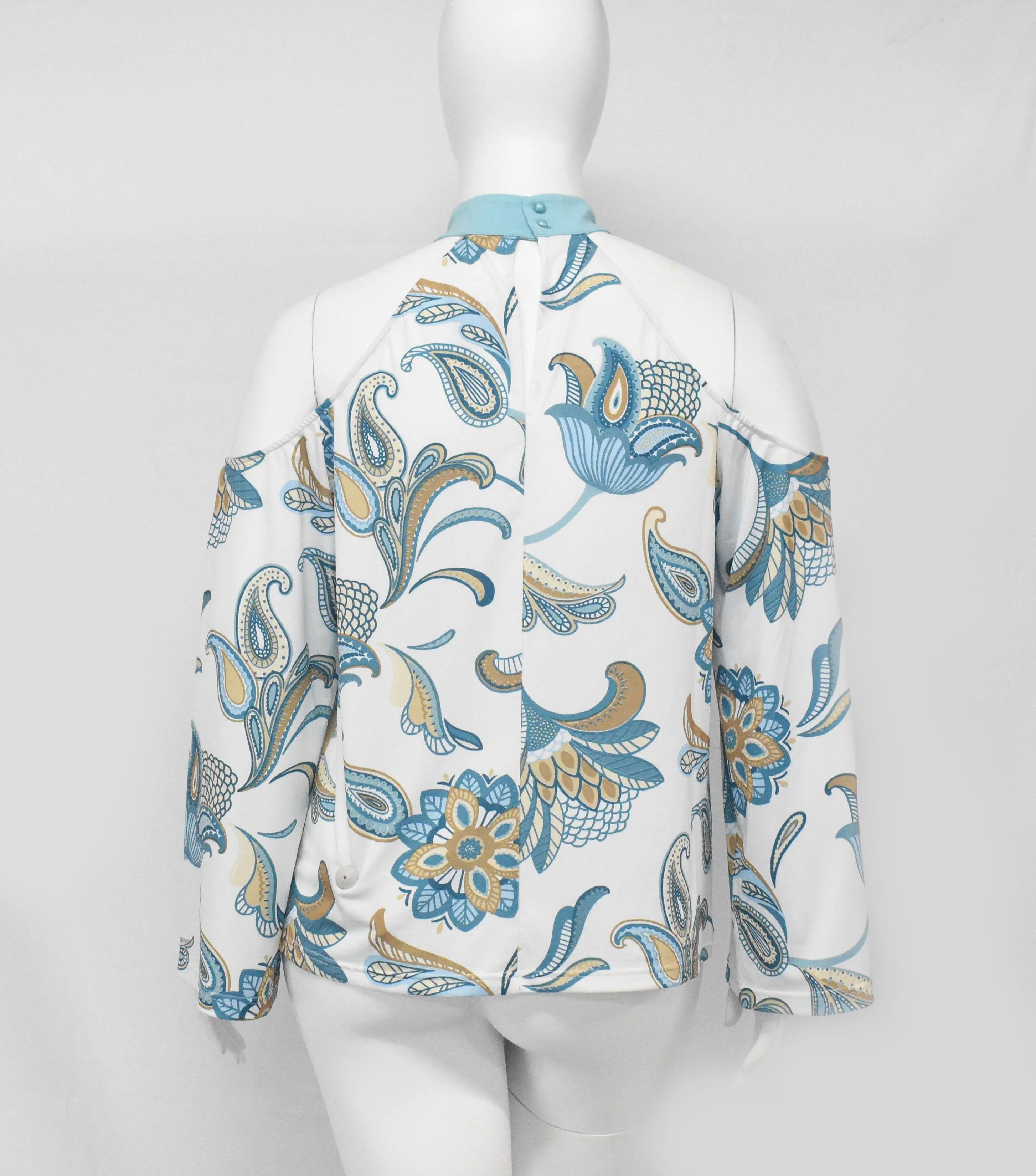 Rapheeze Floral  Cold Shoulder Bat Wing Top