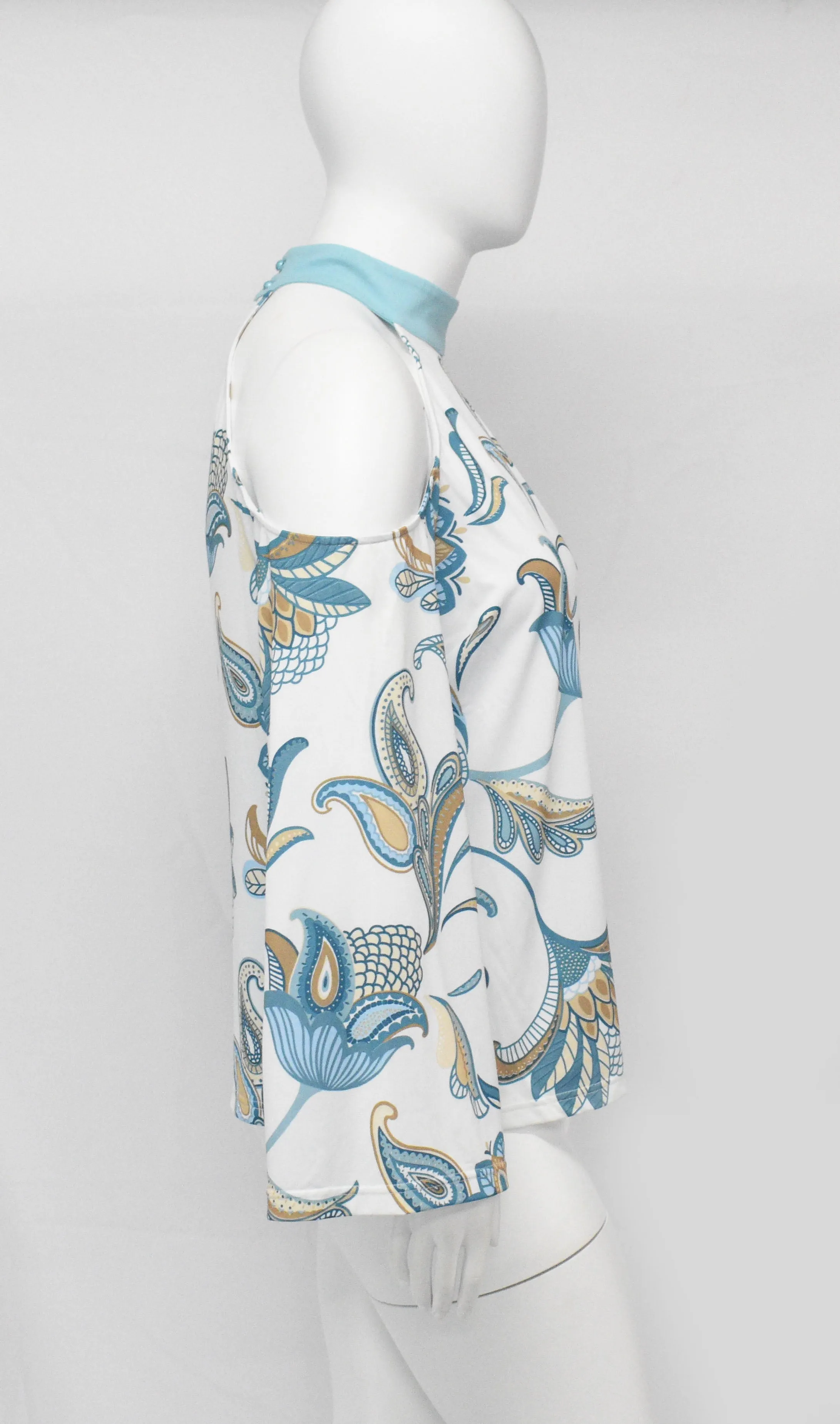 Rapheeze Floral  Cold Shoulder Bat Wing Top
