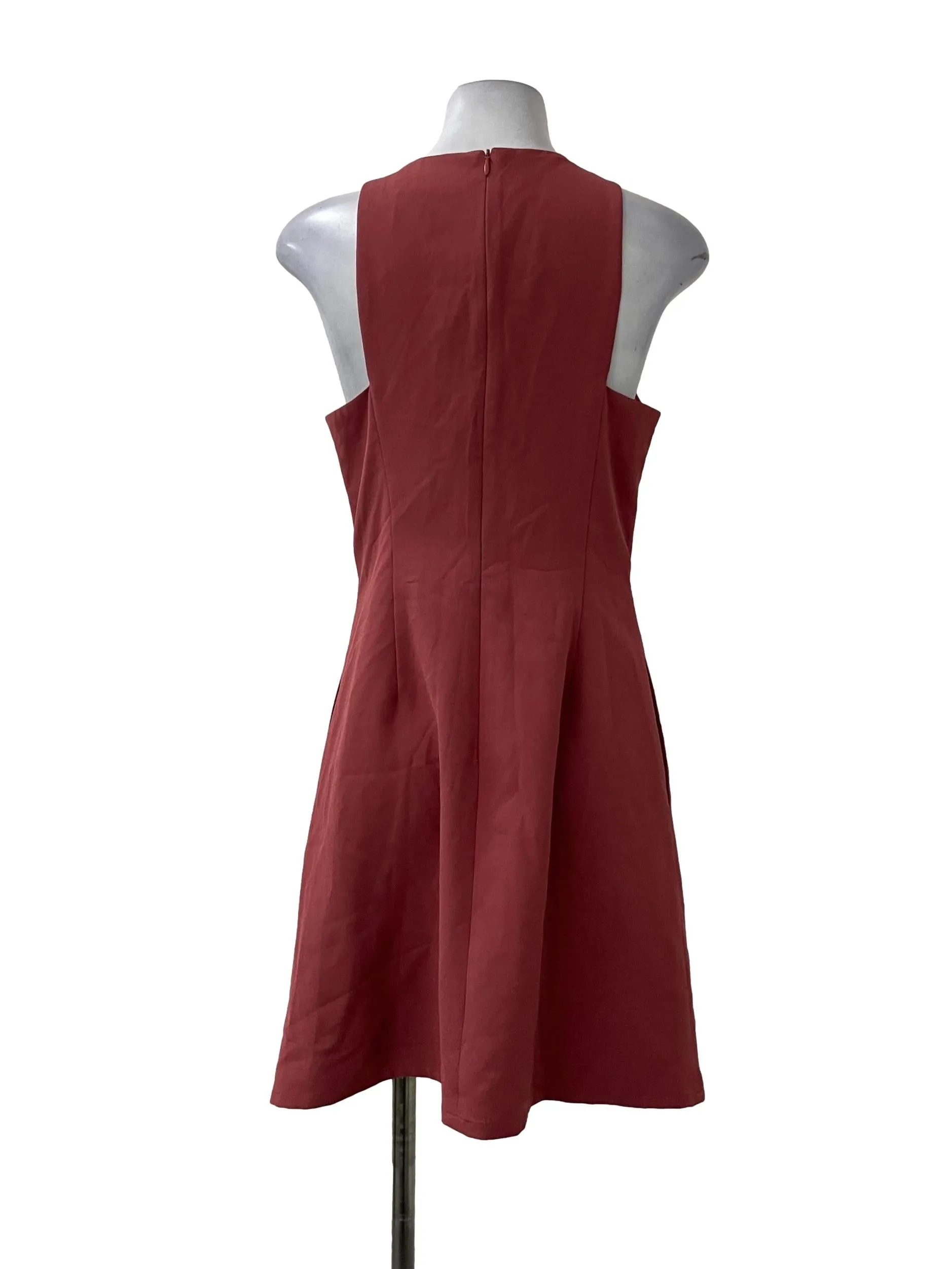 Red Front Twist A Line Dress