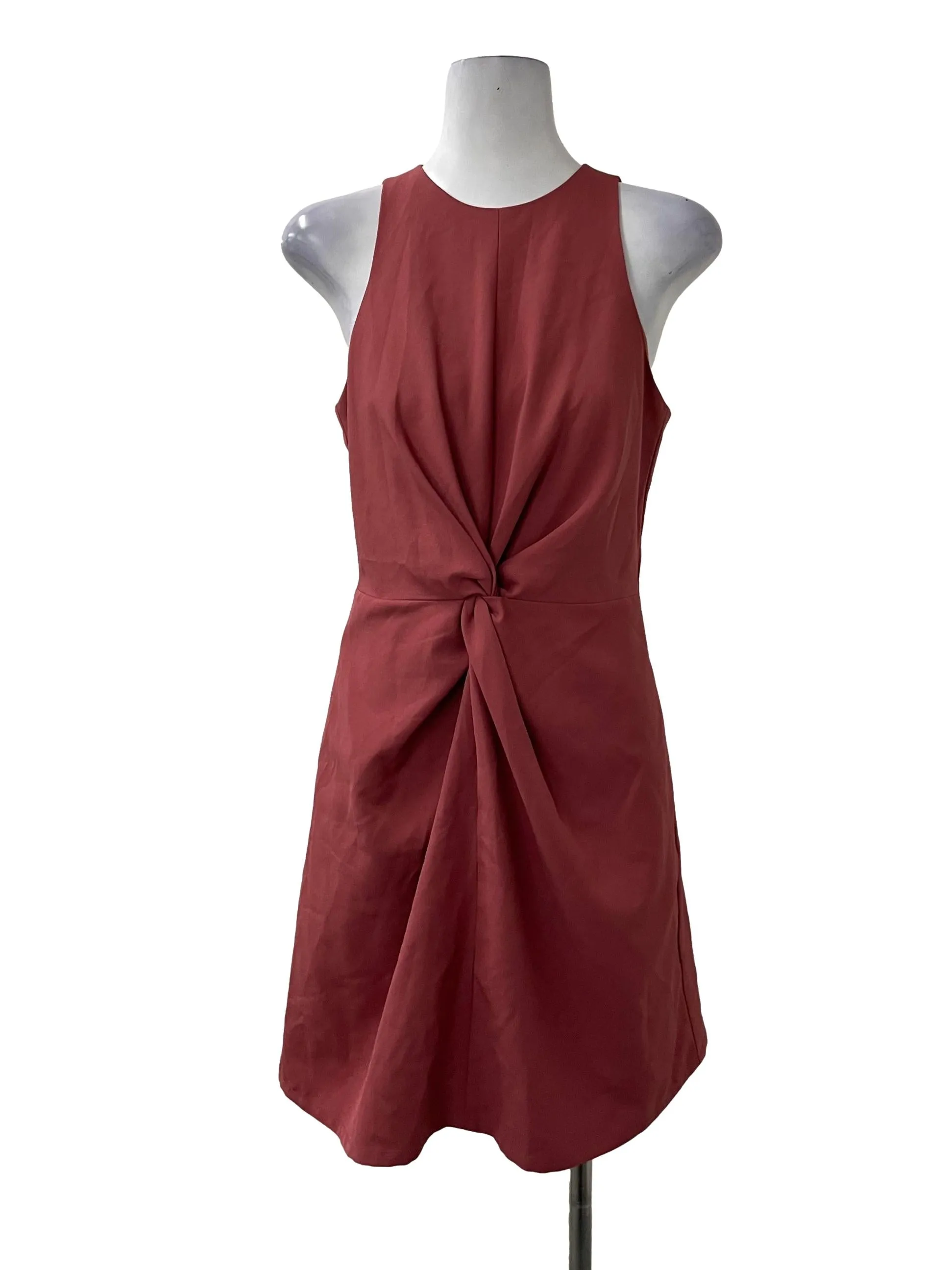Red Front Twist A Line Dress