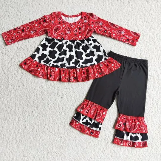 RED PAISLEY AND COWPRINT - OUTFIT