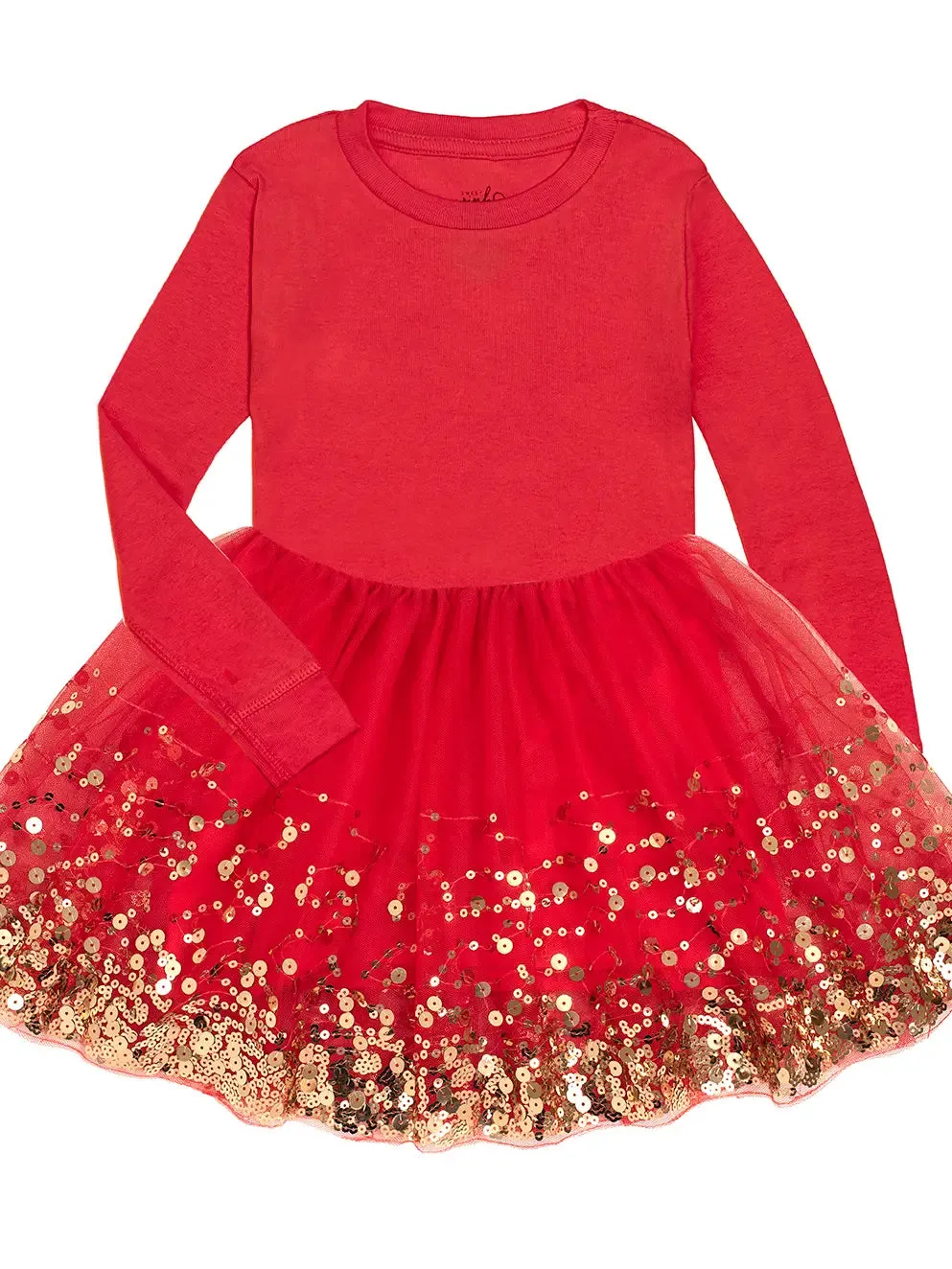 Red Sequin Dress - Long Sleeve Tutu Dress - Dress Up
