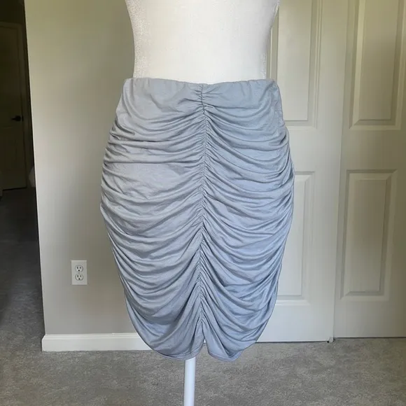 Revolve, Michael Costello, Milo Mini Skirt in Baby Blue.