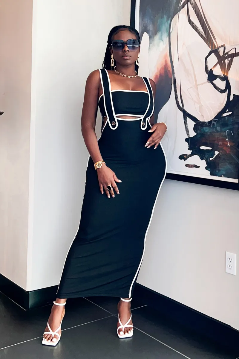 RIBBED TUBE TOP SUSPENDER | DRESS
