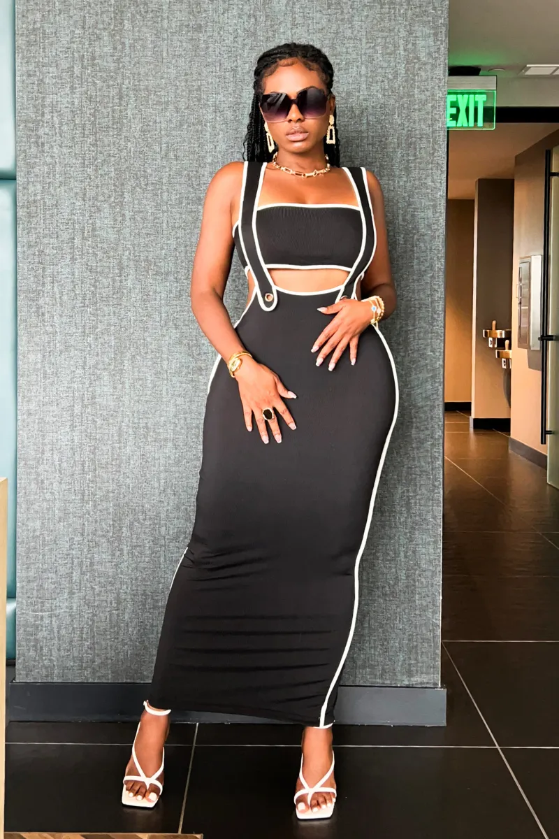 RIBBED TUBE TOP SUSPENDER | DRESS