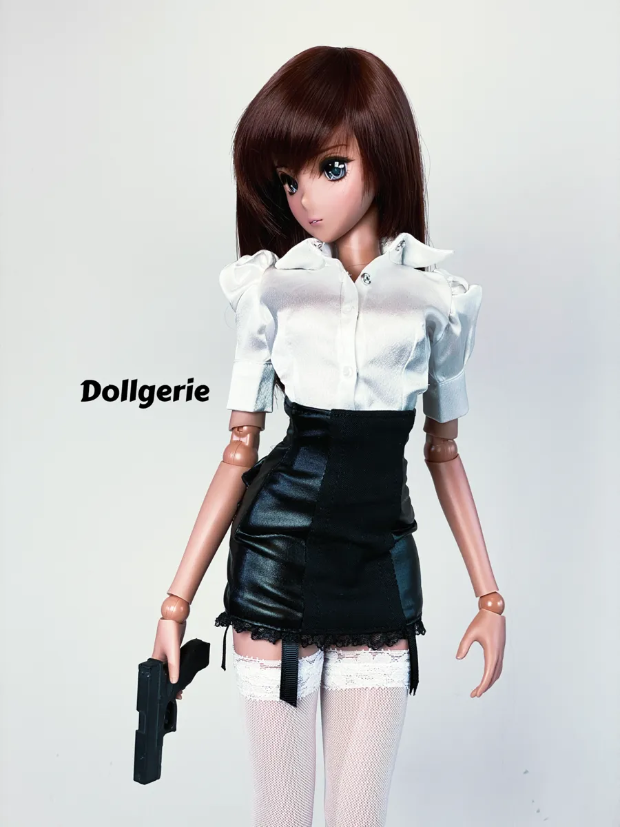 Ruffled Tail Faux Leather Mini Skirt