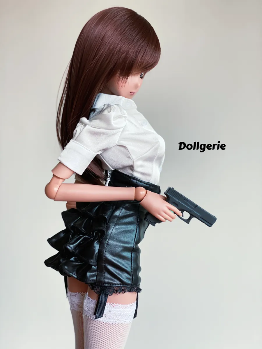 Ruffled Tail Faux Leather Mini Skirt