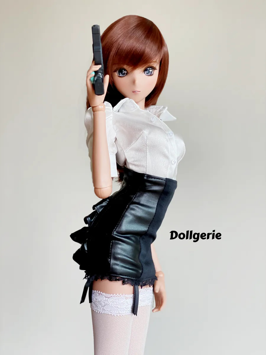 Ruffled Tail Faux Leather Mini Skirt