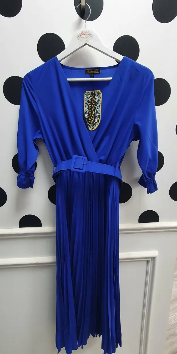 SA Blue Frill Sleeve Dress