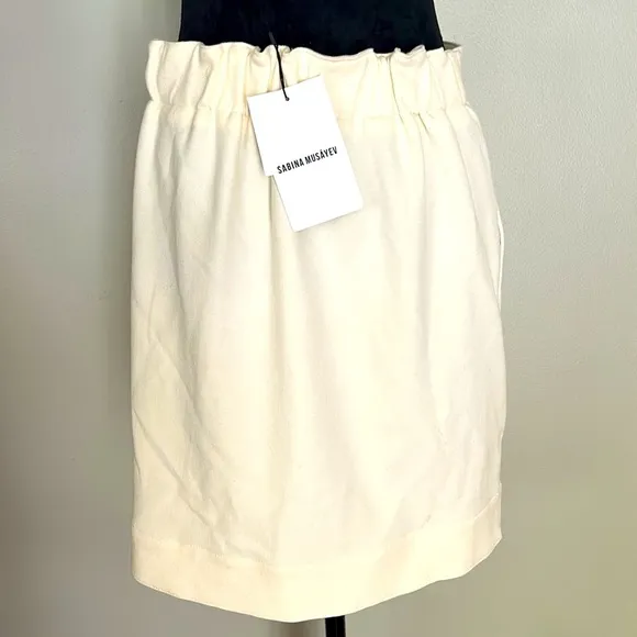 Sabina Musayev Mini Buttercup Skirt Womens Off White Size Large